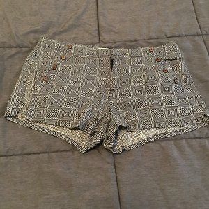 Black and White High Waist Shorts